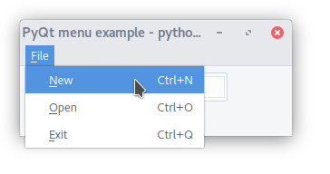 pyqt menu