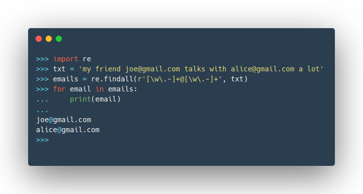 python regular expression example
